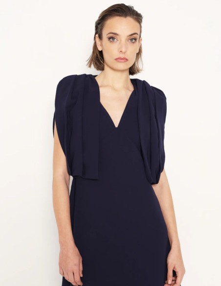 Bolero azul marino en crepé