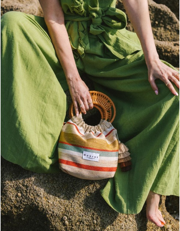 Bolso de tela de rayas