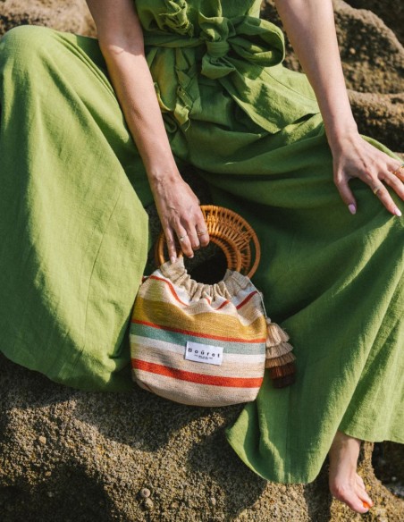 Bolso de tela de rayas