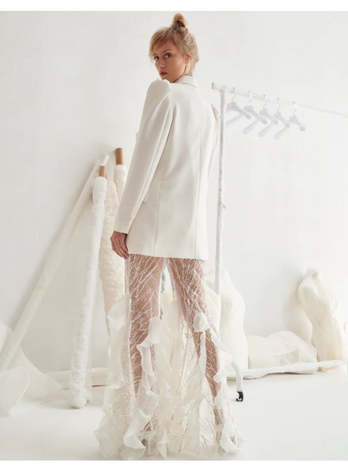 Bridal outfit with rhinestone pants and jacket...