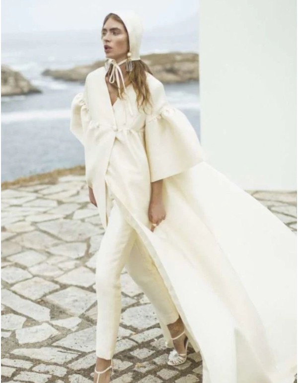 Ensemble de mariage deux pièces avec robe et pantalon en... 2