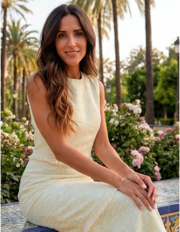 Ensemble top structuré et jupe midi vert pastel 2