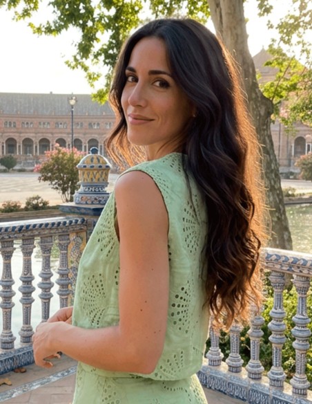 Pastel Green Midi Skirt and Structured Top