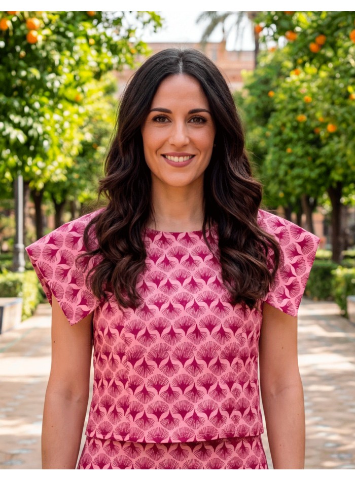 Printed Guest Set with Midi Skirt and Short...