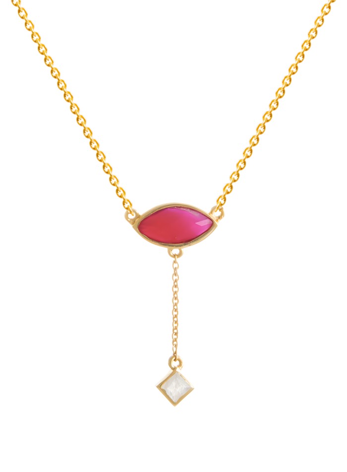 Colgante multicadena con piedra de color