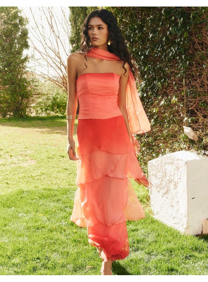 Capa de gasa vaporosa en color coral