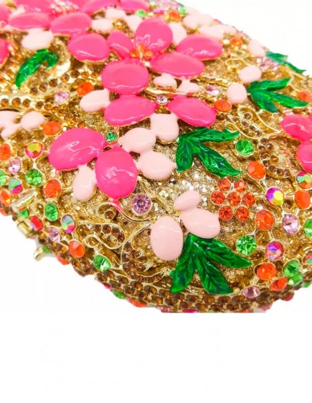 Bolso de fiesta realizado en metal con incrustaciones de cristal y esmalte invitada boda Bolso de fiesta realizado en metal con incrustaciones de cristal y esmalte invitada boda