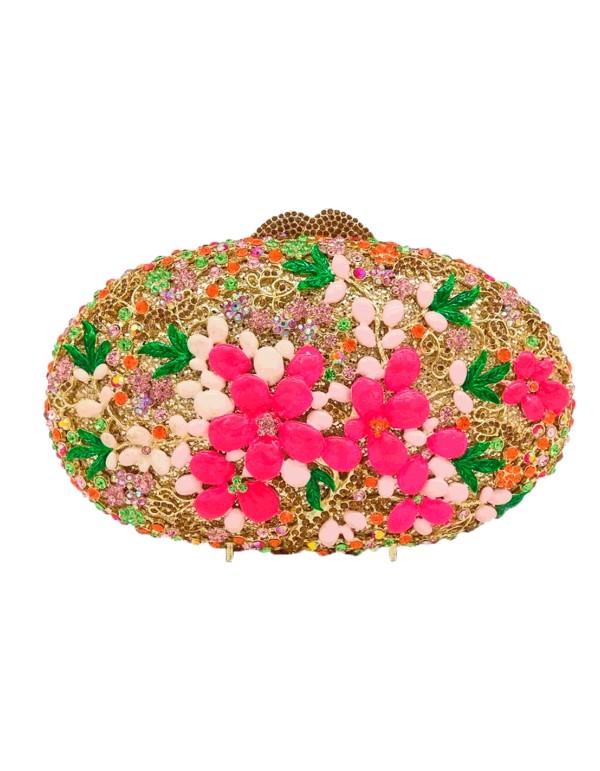 Clutch joya con cristales y esmalte