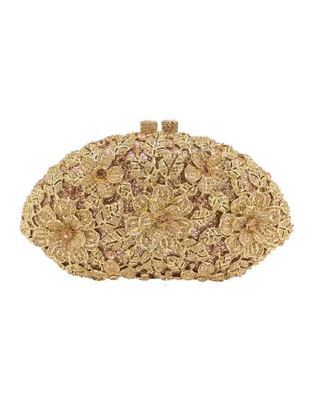 Jeweled handbag with flowers made with metal and crystals Lauren Lynn London Accessories - 1