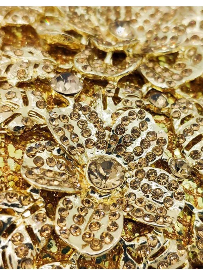 Jeweled handbag with flowers made with metal and crystals Lauren Lynn London Accessories - 6