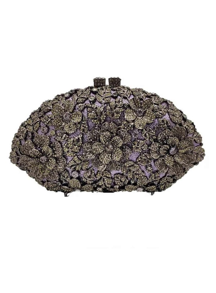Jeweled handbag with flowers made with metal and crystals Lauren Lynn London Accessories - 1