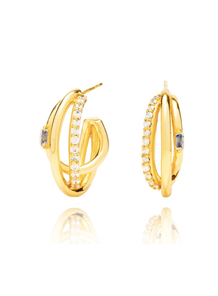 gold hoop diamond wedding party earrings guest complement