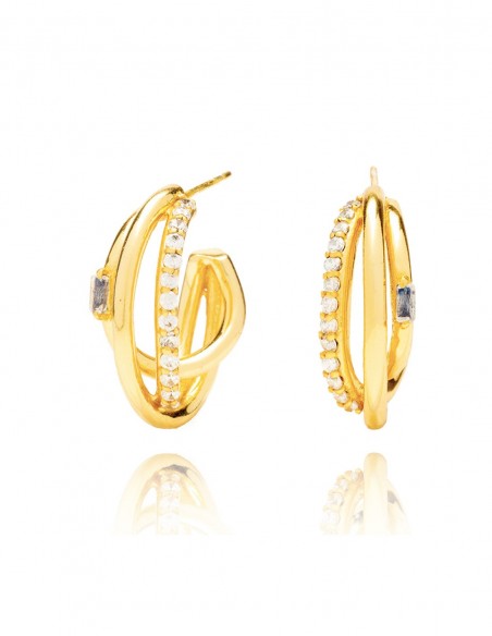 gold hoop diamond wedding party earrings guest complement