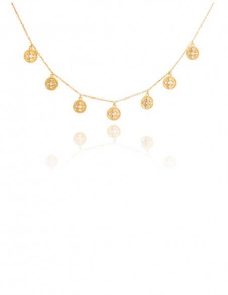 Short necklace with gold coins and glitter LAVANI - 2