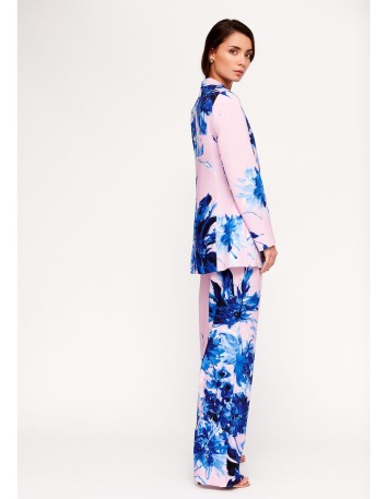 floral printed straight suit pants waist fitted event
