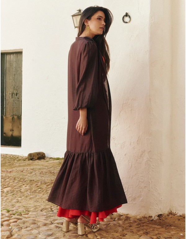 copy of Veste en organza de couleur écru avec coupe midi 2