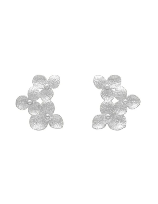 Pendientes plata con miniflores