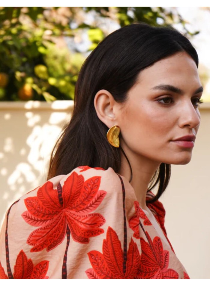 Boucles d'oreilles plaquées or avec motif à...