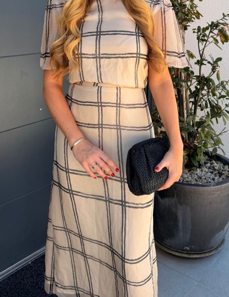 Sac à main en raphia noir pour invités