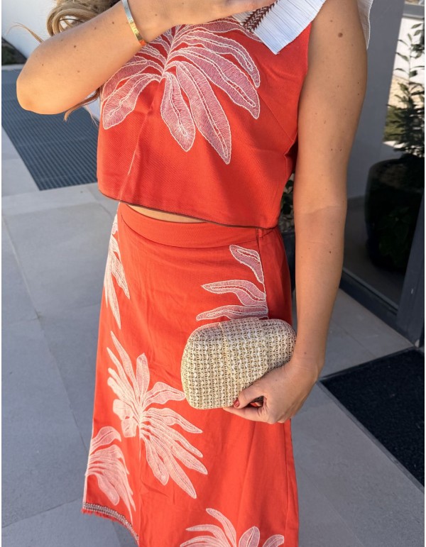 Raffia guest purse with zipper 2