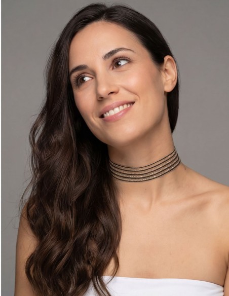 Choker en negro y dorado ajustable al cuello