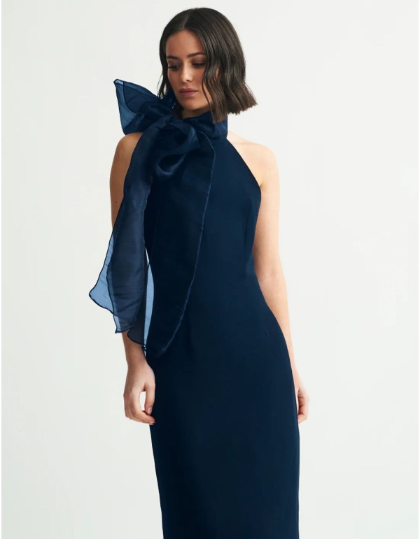 Vestido midi azul marino 2