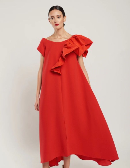 Vestido midi rojo