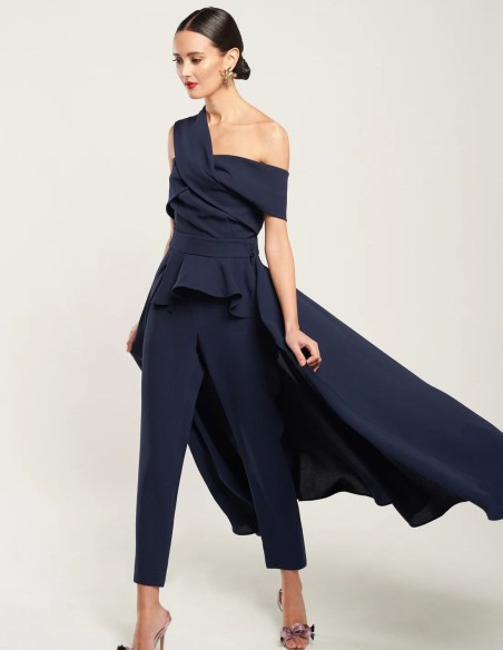 Ensemble top à bretelles multipositions et pantalon skinny avec surjupe