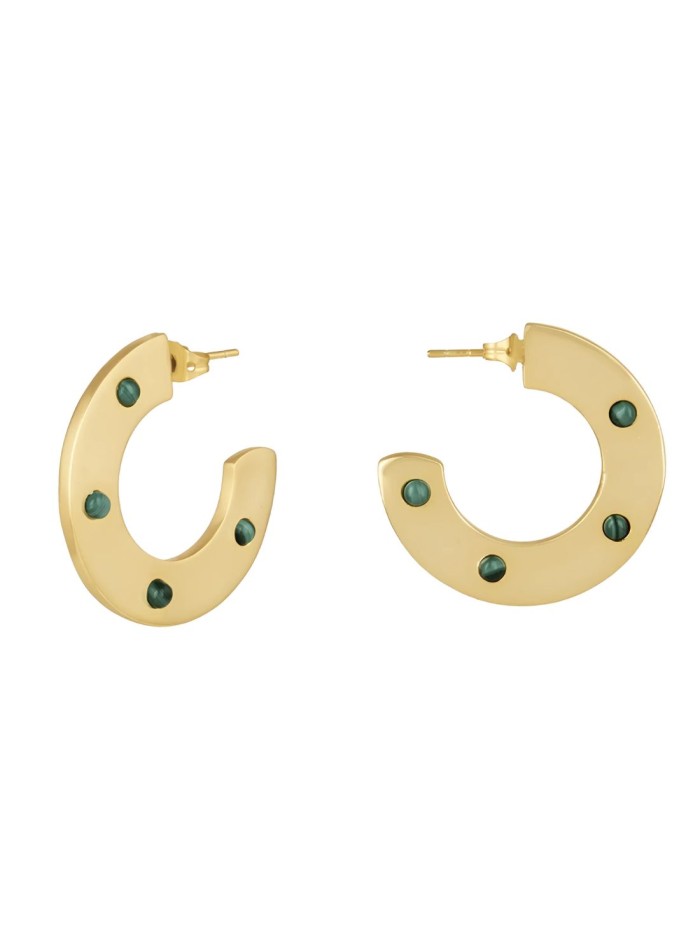 Boucles d'oreilles avec pierres de malachite