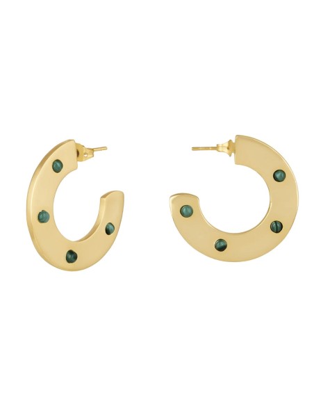 Boucles d'oreilles avec pierres de malachite