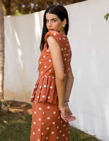 Two-piece set with polka dot print
