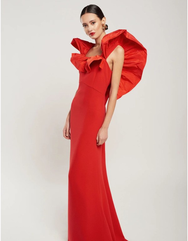 Vestido de fiesta largo de corte sirena con escote de...