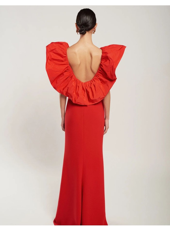 Vestido de fiesta largo de corte sirena con...