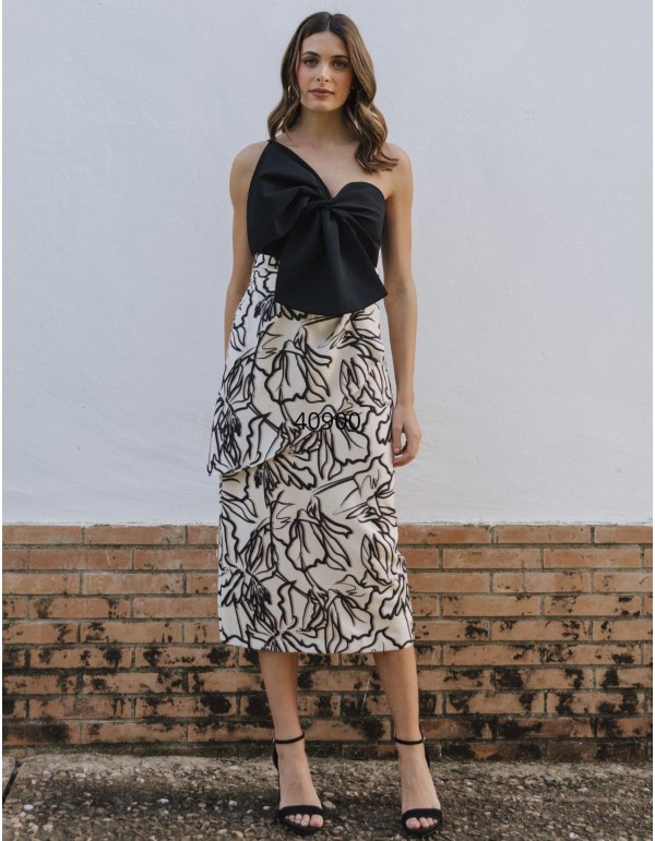 Falda midi estampada