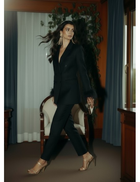 Blazer negra oversized de tejido estructurado