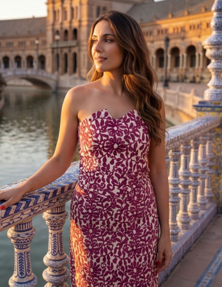 Bougainvillea two-piece flower print set