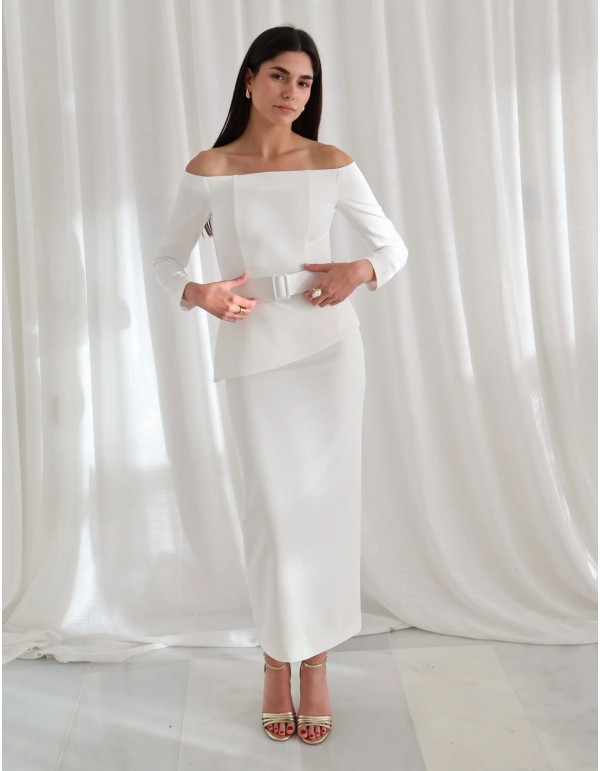 Butter yellow and bardot neckline set for guests 2