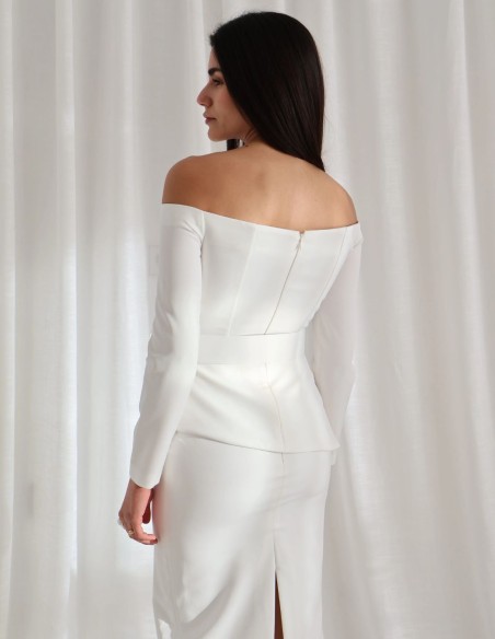 Butter yellow and bardot neckline set for guests