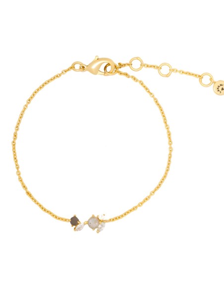 Bracelet en chaîne fine dorée avec petites pierres naturelles