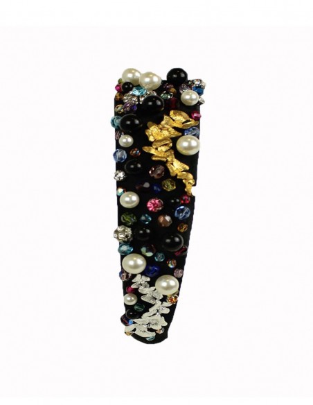 Headband with multicoloured bead finish at INVITADISIMA by Airun Tocados