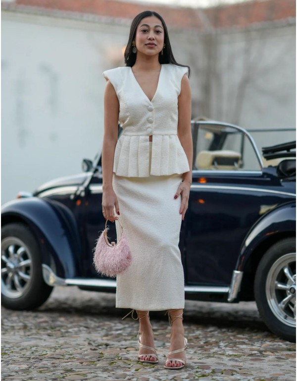 Ensemble deux pièces en tissu tweed pour la mère de...