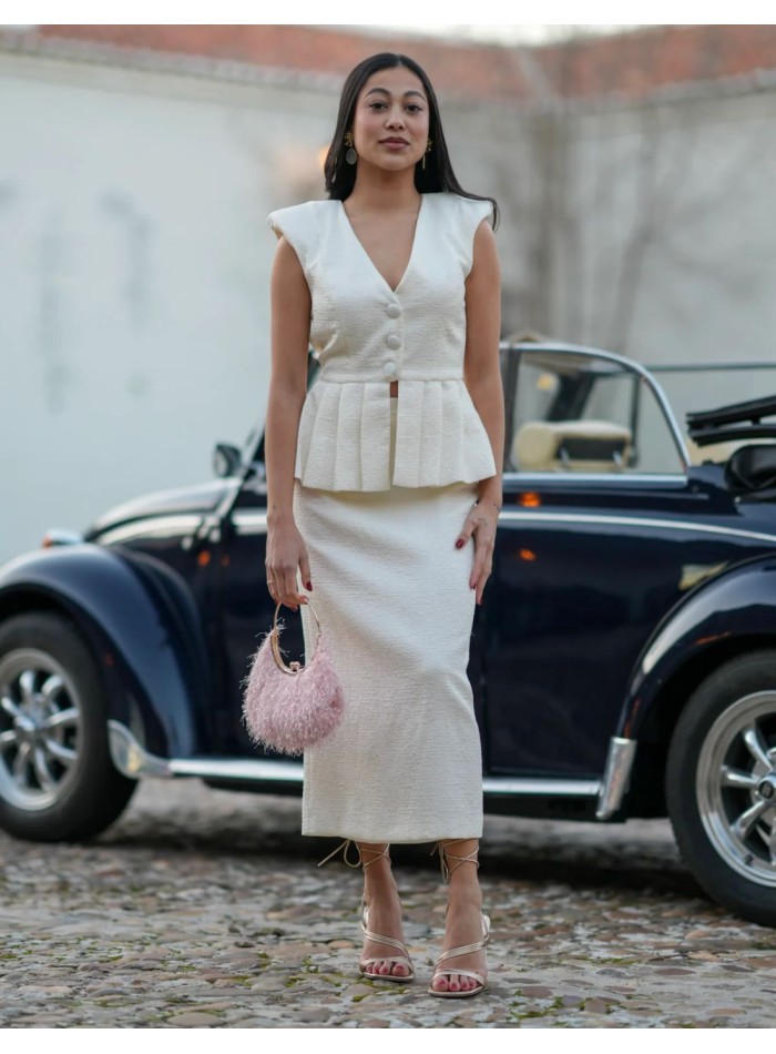 Two-piece set in tweed fabric for mother of...