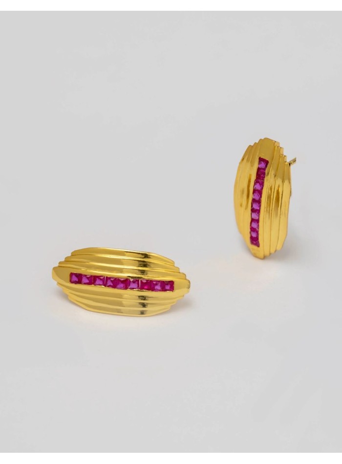 Boucles d'oreilles rectangulaires en plaqué or...