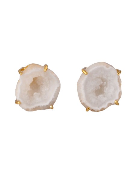 Bridal earrings with quartz druze