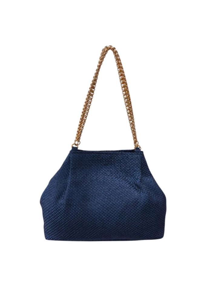 Sac à main en toile de jute bleu marine pour...