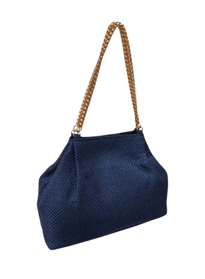 Navy blue jute handbag for guests