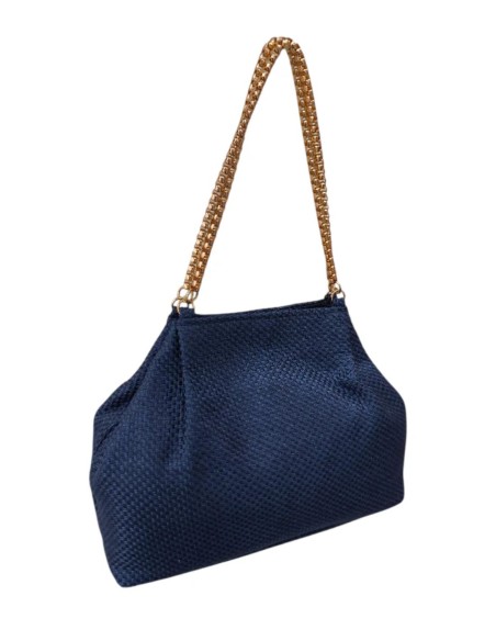 Navy blue jute handbag for guests