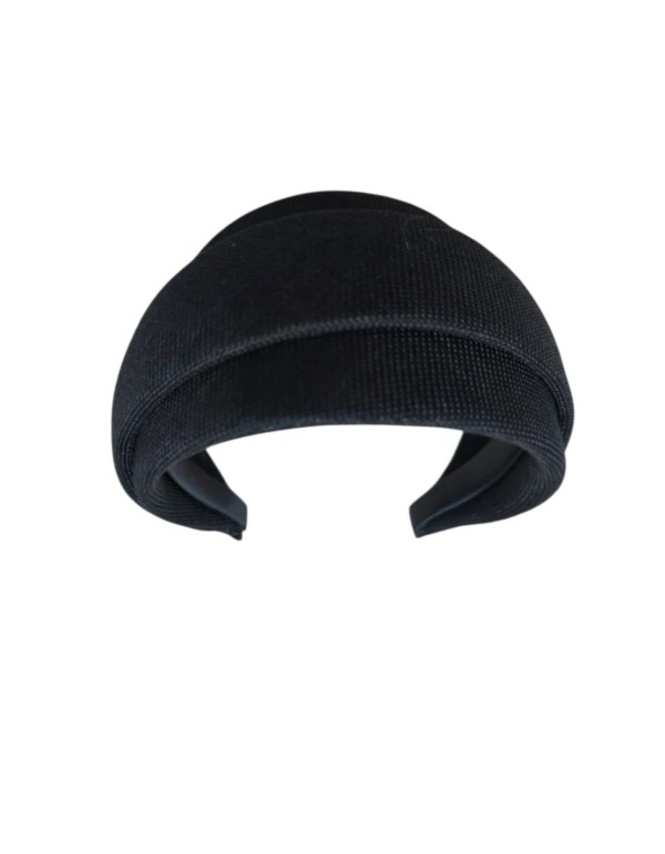 Black headband in sack-like fabric with three levels