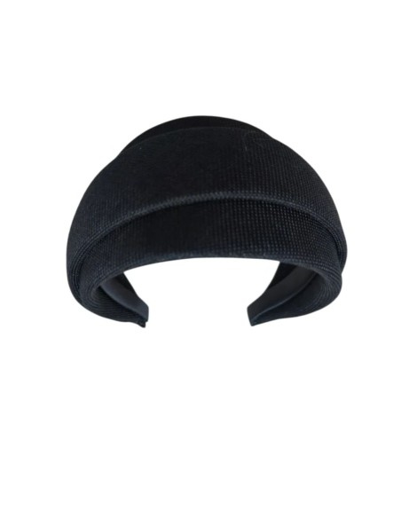 Black headband in sack-like fabric with three levels
