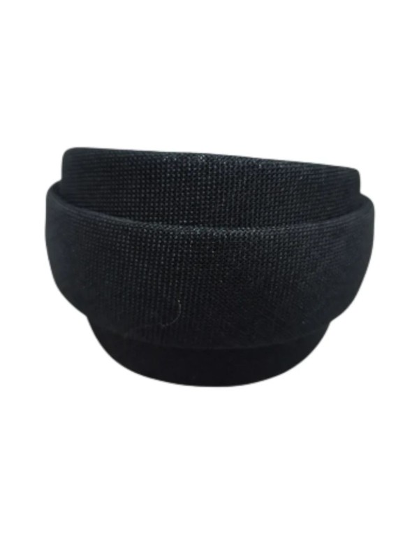 Black headband in sack-like fabric with three levels 2